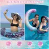 Flotador Inflable Curvo con Patrón de Sirena y Océano Amazon, Silla de Playa Flotante para Piscina, Anillo Flotador para Agua