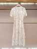 Vestido de Verano Nuevo Estilo Francés Fresco y Moderno con Cintura Marcada, Estampado Floral, Manga Corta y Cuello en V para Mujer de Gama Alta de Shenzhen Nanyou