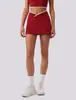Saia-Shorts de Yoga de Verão, Minissaia Respirável, Saia Esportiva Confortável de Cintura Alta de Secagem Rápida Anti-Exposição com Design Dopamina