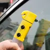 Martelo de segurança multifuncional quatro em um para carro, quebra-janela de fuga, salva-vidas, emergência, fogo, martelo, lanterna, magnético fraco