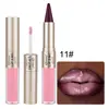 Brillo de labios O'CHEAL 2 en 1 de doble extremo transfronterizo, voluminizador, de larga duración, altamente pigmentado, impermeable, no pegajoso y acabado mate