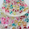 Color resina flor seca natural pan de oro cuentas redondas transparentes DIY pluma de cuentas hecha a mano pulsera cadena de teléfono móvil accesorios