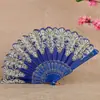 Leque Dobrável de Dança Estilo Europeu Flor Única Pó Dourado Leque Retrô Leque de Plástico Leque Espanhol Fábrica Própria Suporta Desenhos e Amostras