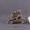 Latón Navegación Fluida Todo el Año Seguro Bestia Mítica Unicornio Entrada Mesa de Café Decoración para Escritorio Un Par de Unicornios de la Suerte