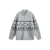 RESPÓNDEME suéter cárdigan de invierno holgado retro atmosférico tejido Fair Isle prenda de punto para hombre y mujer M78
