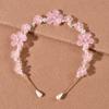 Tocado de estilo coreano con perlas frescas y pequeñas flores de hada, estilo frío, elegante, para dama, esmerilado, accesorios para el cabello, aro para el cabello para niñas