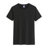 Cuando Y885 camiseta de manga corta y cuello redondo de algodón mercerizado de color sólido, peto con logo personalizado, procesamiento de camiseta cultural con LOGO estampado