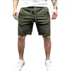 Pantalones Deportivos Transfronterizos Estilo Europeo y Americano para Hombre Lisos para Correr y Entrenamiento Color Sólido Exportación Pantalones de Cinco Puntos