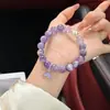 Encantamiento PúrpuraOriginal Natural Onírico Amatista Cola de Pez Pulsera de Cristal Temperamento Suave Versátil Exquisito para Mujer