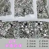 Paquete grande de perlas de fondo plano, redondas pequeñas, multtamaño, blanco puro mezclado, mini imitación de alta calidad, accesorios semiredondos para manualidades para arte de uñas