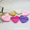 Mañana Traducción He Guo Xiaoniu Polvo Suelto Flocado Rosa Negro Esponja de Polvo Compacto de Polvo con Forma de Corazón Superficie de Felpa Larga Fijador de Polvo No Absorbente