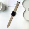 Adecuado para Apple iWatch de las Generaciones 10 y 11, Correa de Cuero Genuino con Patrón de Lichi de Color Sólido, Huawei Fit4 Gt, Pulsera Xiaomi