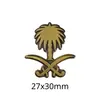 Emblema Nacional Saudita Insígnia Adesivo para Celular Padrão Palmeira e Cimitarra Insígnia de Metal Presente Comemorativo Fonte de Fábrica Transfronteiriça