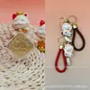Pingente de ouro puro 999 cubo da fortuna, série gatinho de gesso branco, cordão, gerador de tráfego para transmissões ao vivo no TikTok