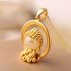 Colgante de Buda sonriente de Jade Hetian natural de plata esterlina S925, colgante de Buda pequeño para bebé, collar antiguo de artesanía en oro