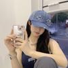 Gorra de moda vintage para mujer con cara visible, pequeña sombrilla, gorra vaquera azul, gorra de béisbol coreana lavada con cara grande para hombre.