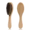 Cepillo para barba de madera maciza para hombre al por mayor de fábrica, cepillo para cabeza de aceite de cerdas, cepillo de limpieza para cabello de corte de pelo de barbero, peine de peinado