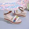Sandalias Casuales de Talla Grande Transfronterizas Verano 2026 Nuevas Chanclas de Playa para Mujer con Punta Abierta Sandalias de Cuña Versátiles para Mujer Al por Mayor