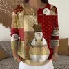 Sudadera de Punto con Cuello en V, Botones y Mangas Largas, Estilo Nuevo Transfronterizo, Otoño e Invierno, Suéter con Estampado de Moda Personalizado para Mujer