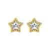 Pendientes de Estrella de Cinco Puntas con Diamante de Plata de Ley S925 para Mujer Moda Ins de Nicho Simple Japonesa y Coreana Pendientes Pequeños y Exquisitos Elegantes