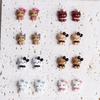 Arte de uñas de cuero negro Hello Kitty KT Bow Tridimensional Wear Armor Resin Mini HelloKitty Cat Bow Tie Rosa