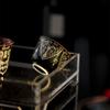 Taza de té Moji con esmalte interior negro, rojo, dorado y plateado, juego de té Kung Fu, taza de té de cerámica para el hogar, taza individual, decoración con patrón de bronce