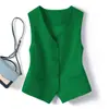 Chaleco de traje para mujer chaleco pequeño primavera y otoño 2024 nuevo ajuste ceñido prenda exterior chaleco de mujer de capas chaleco corto azul