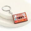 Llavero Colgante Llavero con Impresión a Color de Cinta Vintage con Letras en Inglés Acrílico Cinta Musical Colorida