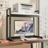 Estante de Almacenamiento para Impresora, Soporte Ajustable para Host de Computadora, Estante para Gabinete de Escritorio, Estante de Almacenamiento en Niveles para Escritorio