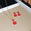 Collar Colgante de Flor de Zirconia Bañado en Oro Real Estilo Coreano Lujo Ligero Nicho Cadena de Clavícula de Gama Alta Joyería al por Mayor
