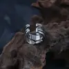 Pinza de Oreja de Pluma de Plata Vintage para Hombre Tendencia Personalizada Plata Anti-Tailandesa Pendientes Individuales Pinza de Oreja de Moda para Hombre