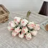 Ramo Retro de Rosas Estilo Americano, Flores Artificiales con Bordes Quemados, Flores Falsas para Decoración de Sala de Estar y Mesa de Comedor, Accesorios para Fotografía