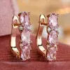 Europeo y Americano Transfronterizo Más Vendido Dorado Tres Ovalos Circonita Brazaletes para Oreja Temperamento Moderno Joyería de Aretes de Gama Alta Fabricante Mayorista