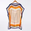 2026 Primavera/Verão Novo Estilo Férias na Praia Lenço de Seda Artificial Cobertura para Roupa Brocado Roupas de Proteção Solar Xale Feminino de Comércio Exterior