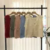 Novo Colete de Crochê de Tricô da Moda para Outono, Estilo Curto, Camadas, Caimento Solto, Rejuvenescedor, Colete Top de Roupa Externa para Tamanhos Pequenos