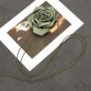 Novo colar decorativo com nó de flor grande e flor de rosa, moda feminina, requintado, personalizado, feito à mão, com corda estilosa para cintura