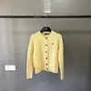 Rl80 Lã 20% Caxemira Logo Ralph Lauren Bordado Cardigã Feminino Gola Redonda Tricô Trançado Versátil