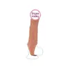Funda de pene realista de silicona vibratoria de 10 frecuencias para hombres, funda de silicona líquida hueca con púas, alargada y engrosada, para asistencia de parejas