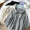 Jaqueta Curta de Sarja de Algodão Feminina Outono Estilo Coreano Novo Design Solto Senso de Design Top com Zíper Duplo Cardigã Casual Tendência