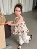 Roupas Infantis Xueli Conjunto para Meninas Novo Estilo Chinês Verão Fino 2026 Roupas Infantis Tradicionais Chinesas Classe A Roupa de Bebê Colete e Calça