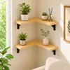 Estante de Esquina de Madera Innovador para Sala de Estar y Dormitorio, Estante de Esquina, Organizador de Tablero de Densidad, Estante de Pared para Cocina