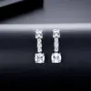 Pendientes Largos de Zirconia Estilo Coreano Jinse Fashion Nuevos para Mujer, Versátiles para el Trabajo, Diseño Único, Pendientes de Botón Elegantes
