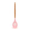 Cuchara con mango de madera, colador de silicona de haya, utensilios de cocina antiadherentes, cuchara para mezclar sopa, cuchara, colador doméstico
