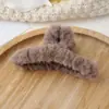 Novo Estilo Outono e Inverno Presilha de Cabelo de Pelúcia Grande de Alta Qualidade para Mulheres, Elegante Presilha de Tubarão Peluda Estilo Ins para a Parte de Trás da Cabeça