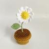 Maceta tejida de lana hecha a mano maceta flor artificial girasol Rosa decoración terminada decoración de ganchillo