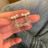 ¡Sueño y suerte! ¡Aretes de mariposa hueca con circonita! Pendientes de Perla de Moda Joyería de Oreja Distintiva Pinza para el Cabello para Mujeres
