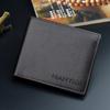 Nova carteira curta carteira de motorista masculina fina 30% de desconto horizontal negócios casual litchi padrão retro soft wallet