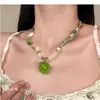 [Garota vibrante] colar de flor de dopamina de primavera gargantilha de miçangas azuis colar de corrente para clavícula atacado