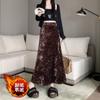 Versão Coreana 2025 Nova Celebridade da Internet High-End Veludo Amigo da Pele Meio Corpo Justo na Cintura Saia Longa Cauda de Peixe com Cintura Elástica Saia de Comprimento Médio Rosa