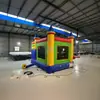 Castelo Inflável Colorido com Escorregador para Uso Doméstico Comercial Castelo Pula-Pula Quadrado para Crianças Quiosque Pequeno Castelo Travesso Brinquedo